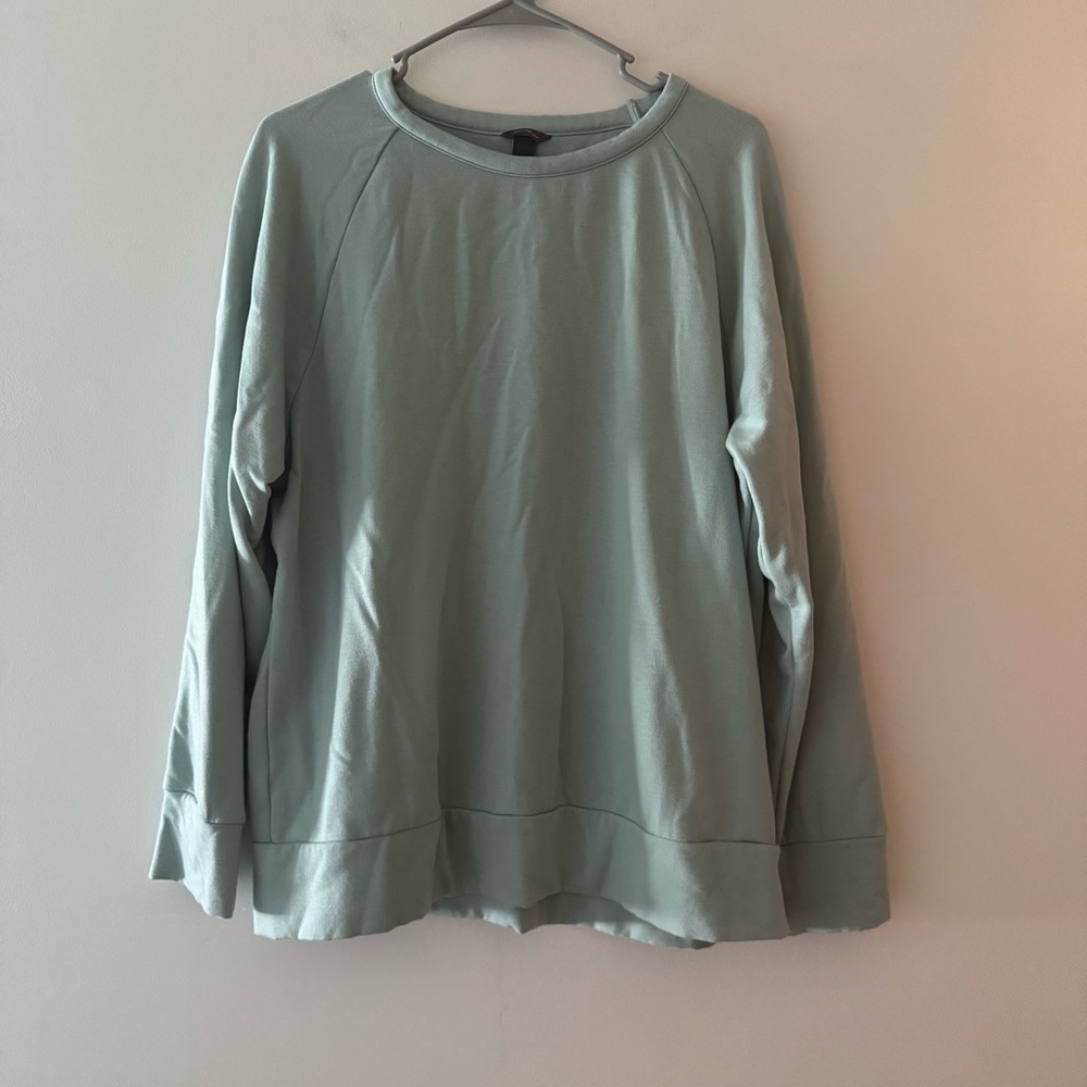 Mint Green Long Sleeve lightweight fleece sweater
